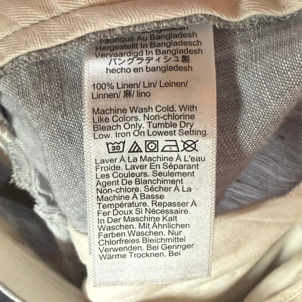J.Crew Mens 100% Classic Fit Linen Pants Trousers Chambray Blue 32x32 NWT